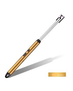 360 Degree Windproof Flameless Flexible Neck Long USB Rechargeable Lighter With LED Battery Display GOLD 25.5 x 1.5 x 1.5 cm