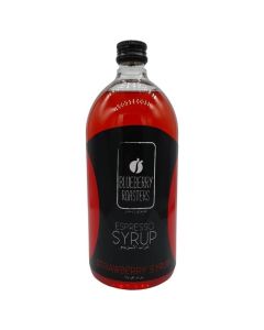 Blueberry Roasters Strawberry Syrup - 1000 ml Espresso Syrup for Beverages and Desserts