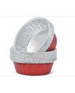 Bakery Direct 130 Round Aluminium foil Pie foilsDishes in 5 Colours red