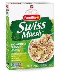 Familia Swiss Muesli Cereal 0g Added Sugar EnergyPacked Cereal with Raisins Hazelnuts and Almonds 29 Ounce Box Pack of 1