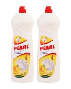 Pearl Dishwash Liquid Lemon 1.5L Promo Pack Strong Grease Removal Dishwashing Soap Soft on Hands Kitchen Cleaner 2 x 750 ml, 1.5 L