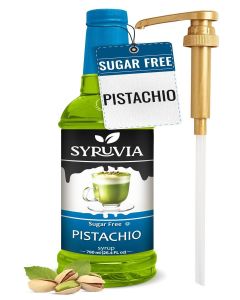 Syruvia Sugar Free Pistachio Syrup, Flavored Syrup for Lattes, Drinks, Cappuccinos, Iced Coffees, Espresso Drinks – 25.4 fl oz - with Pump