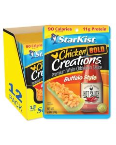 StarKist Chicken Creations BOLD Buffalo Style Pouch 26 oz 12 Pack Fully Cooked High Protein White Meat Gluten Free No Draining Ready to Eat for Salad and Sandwiches