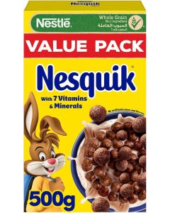 Nesquik Chocolate Flavoured Cereals, 500g - Whole Grain with 7 Vitamins & Minerals