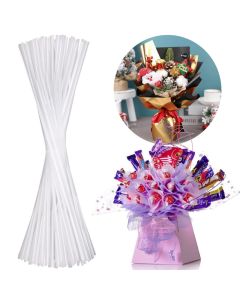 Palksky Cake Pop Sticks for Candy Bouquets 100Count 15 Inch Clear Lollipop Sticks for DIY Cookie Bouquet Gift