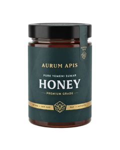 Yemeni Sumar Honey, 100% Raw Unfiltered Pure Honey, Hand Harvested Organic Honey, Non-GMO, Rich in Nutrients & Energy Source, Respiratory Relief, Certified Thick Honey – 500g Honey Jar