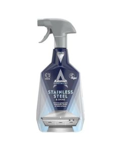 Astonish Specialist Stainless Steel Cleaner Shine Spray Clear Waters StreakFree Polished Finish for Fridge Range Hood Back Splash Remove Grease Watermarks Vegan CrueltyFree 750ml