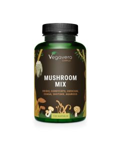 Vegavero Mushroom Complex / High Strength Extracts / Reishi, Cordyceps, Chaga, Lions Mane, Shiitake & Agaricus / NO Additives / 120 Capsules / Vegan