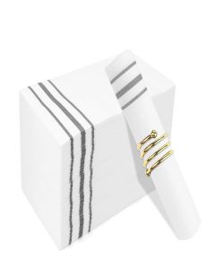 100 Pack Paper Napkins Disposable Hand Towels for Bathroom, Soft Silver Dinner Napkins Disposable Decorative, Paper Guest Towels for Bathroom, Kitchen Wedding Bridal Baby Shower Birthday Party Events