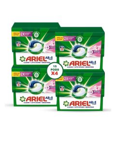 Ariel Floral Breeze All-in-1 Pods, 15 count, Laundry Detergent Pods, (Pack of 4), 60 Pods