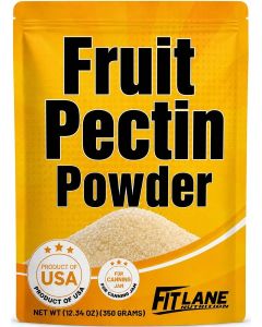 Fit Lane Nutrition Fruit Pectin Powder for Jams and Jellies. Natural, Vegan and NON-GMO. Premium Bulk Powder. 350 Grams (12.35 oz) Value Size Bag.