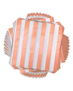 Foil Rose Gold Striped Paper Napkins