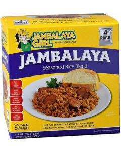 Jambalaya Girl Jambalaya Seasoned Rice Blend - 8 oz (4 Pack) - Authentic New Orleans Dinner Mix