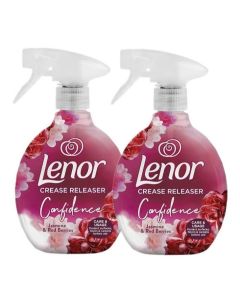 Lenor Crease Release Spray Jasmine & Red Berries 2 x 500ml – Removes Wrinkles Without Iron, Fabric Freshener, Long Lasting Fragrance