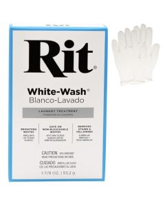 All Purpose Concentrated Rit Dye Powder Single Pack with Plastic Gloves for Clothing Dcor and Crafts Whitewash