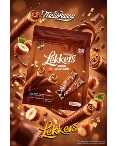 MellsBurry Lekkers Choco Wafer Rolls 200g, Milk Chocolate Coated Cigar Rolls with Hazelnut Filling, Crispy Wafer Snacks, Premium Chocolate Treat