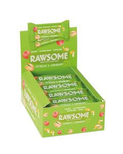 Rawsome Pistachio & Cranberry Fruit & Nut Bar / Gluten Free / No Added Sugar / 16x40g