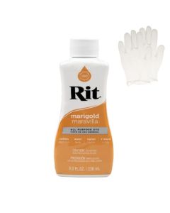 Rit Dye Liquid Fabric Dye for Crafting Clothing and Dcor 8 oz Bottle Marigold Gloves Included