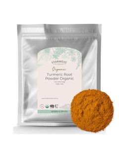 Starwest Botanicals Organic Ground Turmeric Root Powder Curcumin Spice for Cooking Seasoning Natural Source of Antioxidants Immune Support Certified Kosher NonGMO Bulk 1 lb Bag