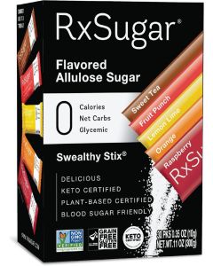 RxSugar Swealthy Stix - 30 Pack of Zero Sugar Allulose Sweetener Sticks with Delicious Flavors
