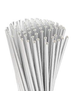 ALINK Metallic Silver Paper Straws, Biodegradable Disposable Party Drinking Straw for Birthday, Wedding, Bridal/Baby Shower, Christmas Decorations and Party Supplies, Pack of 100