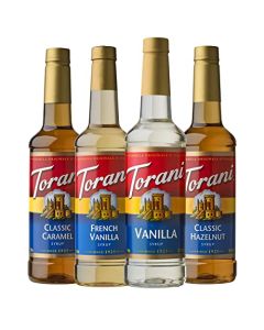 Torani Variety Pack Caramel French Vanilla Vanilla Hazelnut 254 Ounces Pack of 4