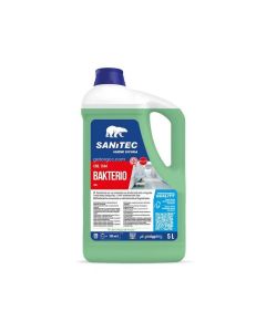 BAKTERIO Disinfectant Cleaner / Bactericidal & Fungicidal / Certified by Italian Ministry of Health / Alcohol-Free / Daily Degreaser / No-Rinse Formula / Lime Scent / 5 Liters