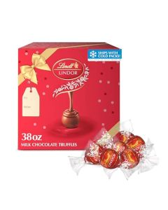 Lindt LINDOR Milk Chocolate Truffles 90 Count Gift Box Chocolate Candy with Smooth Melting Truffle Center 38 oz Box