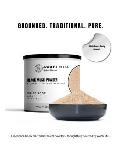 AWAFI MILL Black Musli Powder 250g / Curculigo orchioides / Kali Musli / Black Musli