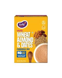 Early Foods - No Added Sugar No Salt Porridge - Whole Wheat Cereal with Almonds & Dates Porridge Mix / Easy to Cook / No Preservatives / Cereal for Kids 200g