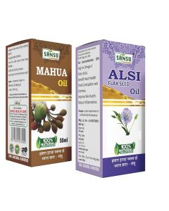 Sansu Mahua OIl Natural Ayurvedic Mahua ka Tel 50ml With Alsi Ka Tel Flexseed oil 200ml Combo Pack