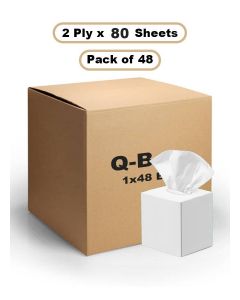 Facial Tissue Paper White â€“ 2 Ply x 80 Sheets Pack of 48, Highly Absorbent, Ultra Soft for Home, Office & Hotel Use