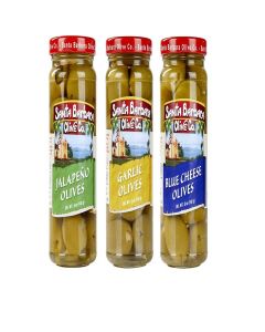 Santa Barbara 3pk Garlic Stuffed, Jalapeno Stuffed & Blue Cheese Stuffed 5oz each