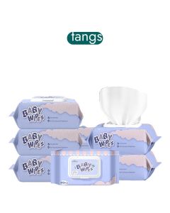 Original Plastic Free Baby Wipes, 480 Sheets (6 Packs x 80 Wipes), 99.9% Water Based, Unscented & Hypoallergenic for Sensitive Skin - Gentle Newborn Care, Antibacterial, Flip-Top Lid for Moisture Lock, Ideal for Dry Climate