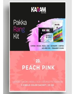 Kadam Pakka Rang Fabric Dye Colour / Peach Pink / 25g Pack / Includes DyFix Color Fixer / Permanent Fabric Dyes for Old Faded Jeans and Clothes