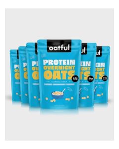 Oatful Overnight Oats – Cereal Milk 6 Single-Serve Pouches Total 510g / 24g Protein Per Serving, Vegan, Gluten-Free, Sugar Free Healthy Breakfast or Snack