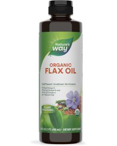 Natures Way Organic Flax Oil USDA Certified Organic Omega3 6 9 Cold Pressed 16 Fl Oz Packaging May Vary