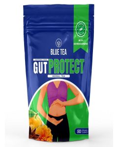 BLUE TEA - Gut Protect Tea - 50 Tea Bags - Plant Based // GUT PROTECTION // Antioxidants Support - Flower Based - Herbal Tea - Caffeine Free / Zipper Pack
