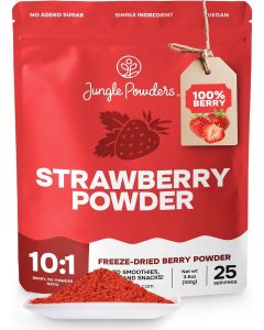 Jungle Powders Strawberry Powder 3.5 Ounce Bag Freeze Dried Strawberry Powder Dehydrated Strawberries Flavoring Additive Free Extract For Baking Dry Berry Fruit Powder Smoothies