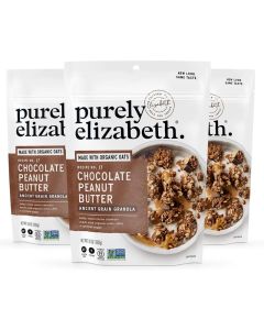 Purely Elizabeth Chocolate Peanut Butter Ancient Grain Granola - Gluten-Free, Non-GMO, 10 Ounce (Pack of 3)