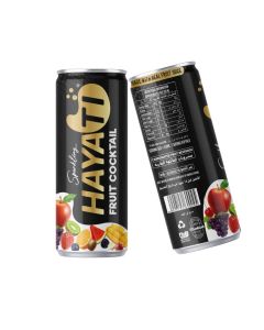 Hayati Fruit Cocktail Sparkling Fruit Juice Soda / 20% Real Mixed Fruit Juice / Sweet & Tangy Tropical Burst / Rich in Vitamin C / Halal Certified / Carbonated Soft Drink / 250ml Can (Pack of 1)