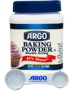 Argo Double Acting Baking Powder with Measuring Spoon - 12 Ounce Resealable Container