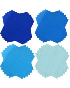 Layhit 100 Pcs Cocktail Napkins Disposable Beverage Napkins Square Paper Dessert Tissue for Wedding Birthday Summer Party SuppliesBlue Series5 x 5 Inch