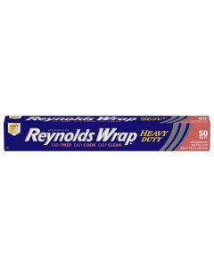 Reynolds Wrap Heavy Duty Aluminum Foil Roll Thick Heavy Duty Foil for Added Strength and Durability Secure Easy Open and Close Tab 12 Inches Wide 50 Sq Ft