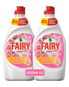 Fairy Dishwashing Liquid Rose Bloom 10x(2x600ml) ( Total 20 pieces of 600ml)