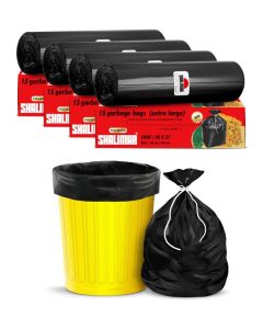 Shalimar 60 Pcs - 45 Gallon Heavy Duty Garbage Bag, Lavender Fragrance – Leak-Proof Dustbin/Trash/Waste Bags – 76 x 94 cm – Fits 35 to 45 Gallon Bins – Black