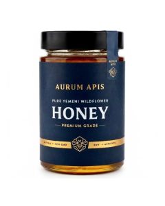Yemeni Wildflower Honey, 100% Raw Unfiltered Pure Honey, Hand Harvested Organic Honey, Non-GMO, Rich Nutrients & Energy Source, Respiratory Relief, Thick Honey – 330g Honey Jar