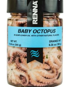 Renna Baby Octopus in Sunflower Oil - 10.58 oz (300 g) - Premium Imported Seafood from Italy