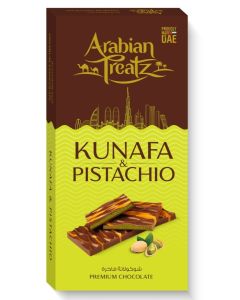 Kunafa & Pistachio Premium Chocolate – Gourmet Fusion of Dessert & Crunchy Nuts – 100g