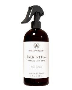 Muse Apothecary Linen Ritual Aromatic Soothing and Relaxing Linen Mist Laundry and Fabric Spray Infused with Aromatherapy Essential Oils 8 oz Amber Cashmere